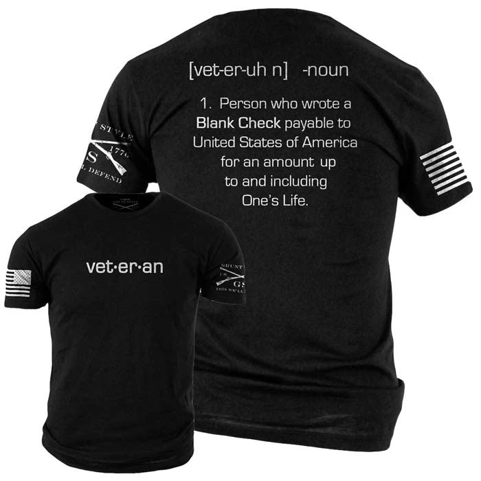 Blank Check Veteran T-Shirt - Black 4 Blank Check Veteran T-Shirt - Black - Image 2