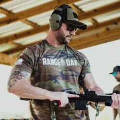 Men's Range Day T-Shirt - Woodland Camo -Daily Clothing Store BlankPoster2000x2000 011 GS5018 WoodlandCamoRangeDay min