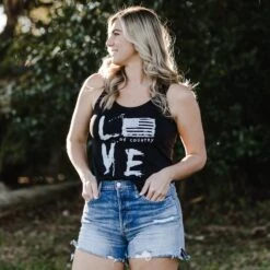 Women's Love Of Country Flowy Tank - Black -Daily Clothing Store BlankPoster 2000X2000 1LOVE
