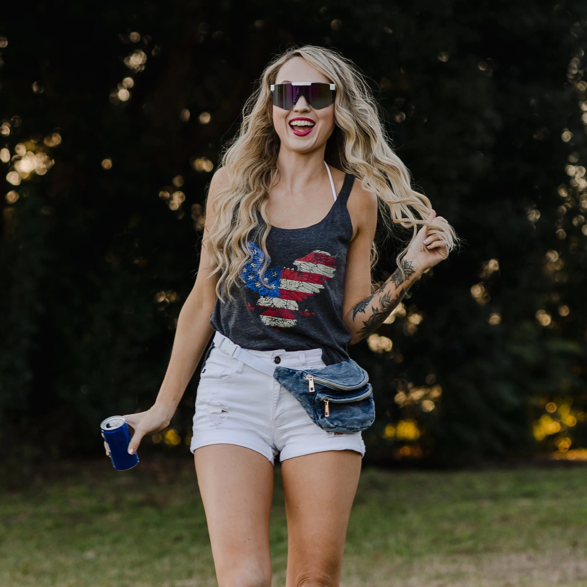 Women's Freagle Flowy Tank - Charcoal 6 Women's Freagle Flowy Tank - Charcoal - Image 4