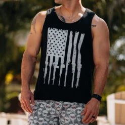 Men's Rifle Flag Tank - Black -Daily Clothing Store BlankPoster 2000X2000 2 RifleFlag M