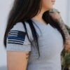 Women's Blue Line Flag T-Shirt - Dark Heather Gray -Daily Clothing Store BlankPoster 2000X2000 6BlueLineFlag min