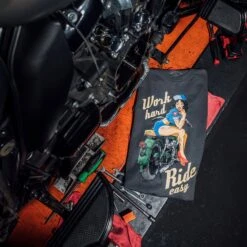 Work Hard, Ride Easy T-Shirt - Dark Grey -Daily Clothing Store BlankPoster 2000X2000 A WHREFlat