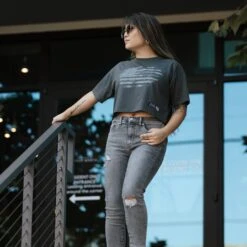 Women's Vintage American Flag Cropped T-Shirt - Heavy Metal -Daily Clothing Store BlankPoster 2000X2000 A copyVintAFlagH