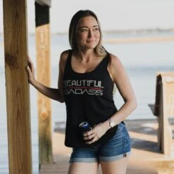 Women's Beautiful Badass Flowy Tank - Black