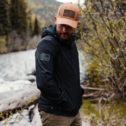 Men's Soft Shell Hoodie - Black -Daily Clothing Store BlankPoster 2000X2000 GS3577 GruntStyleSoftShellHoodie