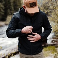 Men's Soft Shell Hoodie - Black -Daily Clothing Store BlankPoster 2000X2000 GS3577 GruntStyleSoftShellHoodie 6