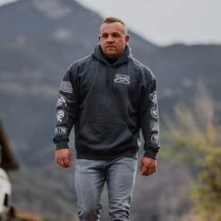 Patch Hoodie - Dark Heather -Daily Clothing Store BlankPoster 2000X2000 GS4543 GruntStylePatchHoodie DarkHeather 2