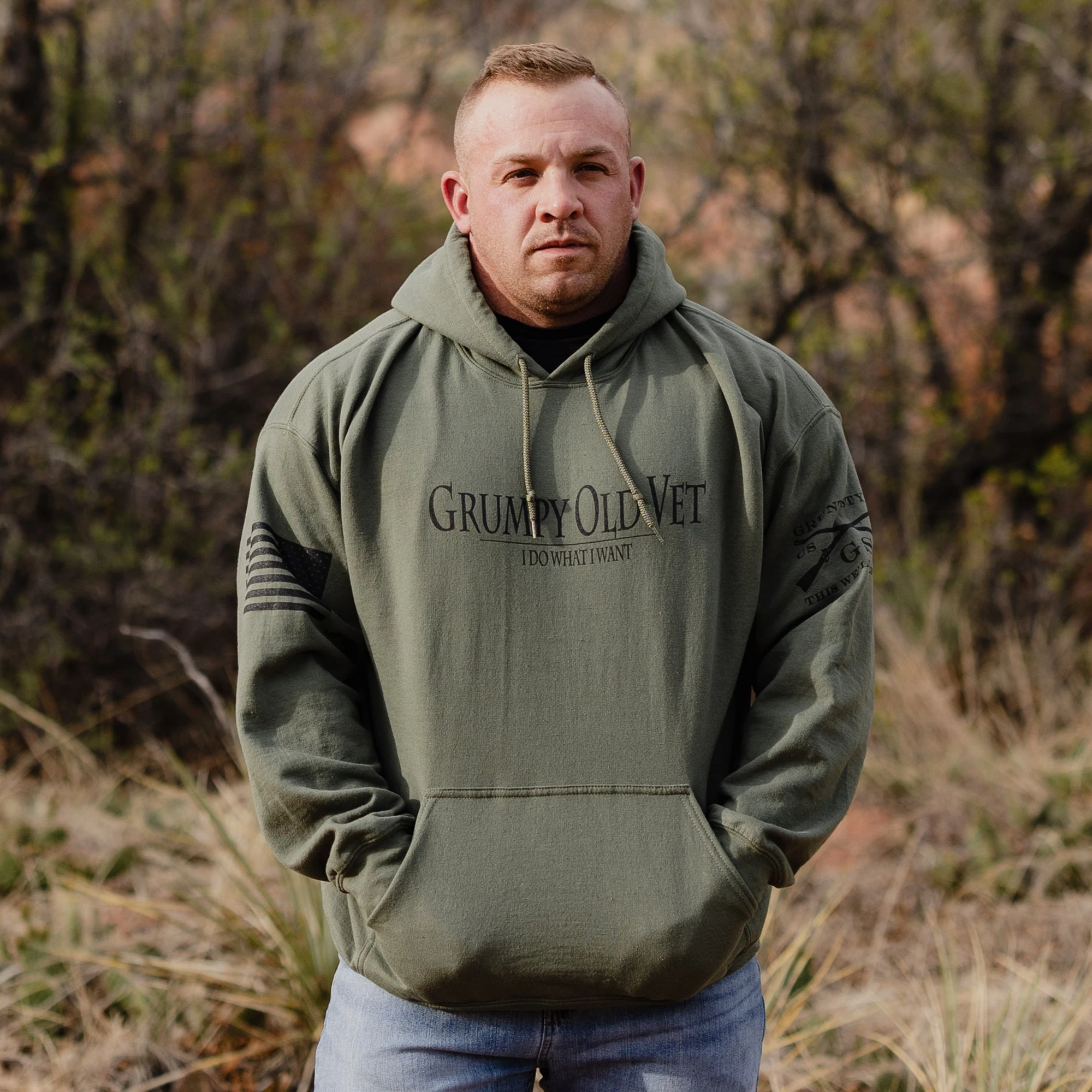 Grumpy Old Vet Hoodie - Military Green 3 Grumpy Old Vet Hoodie - Military Green - Image 2
