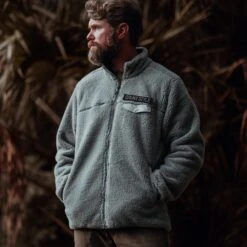 Men's Sherpa Full-Zip - Gray -Daily Clothing Store BlankPoster 2000X2000 GS4945 GruntStyleSherpaFull Zip Gray 4