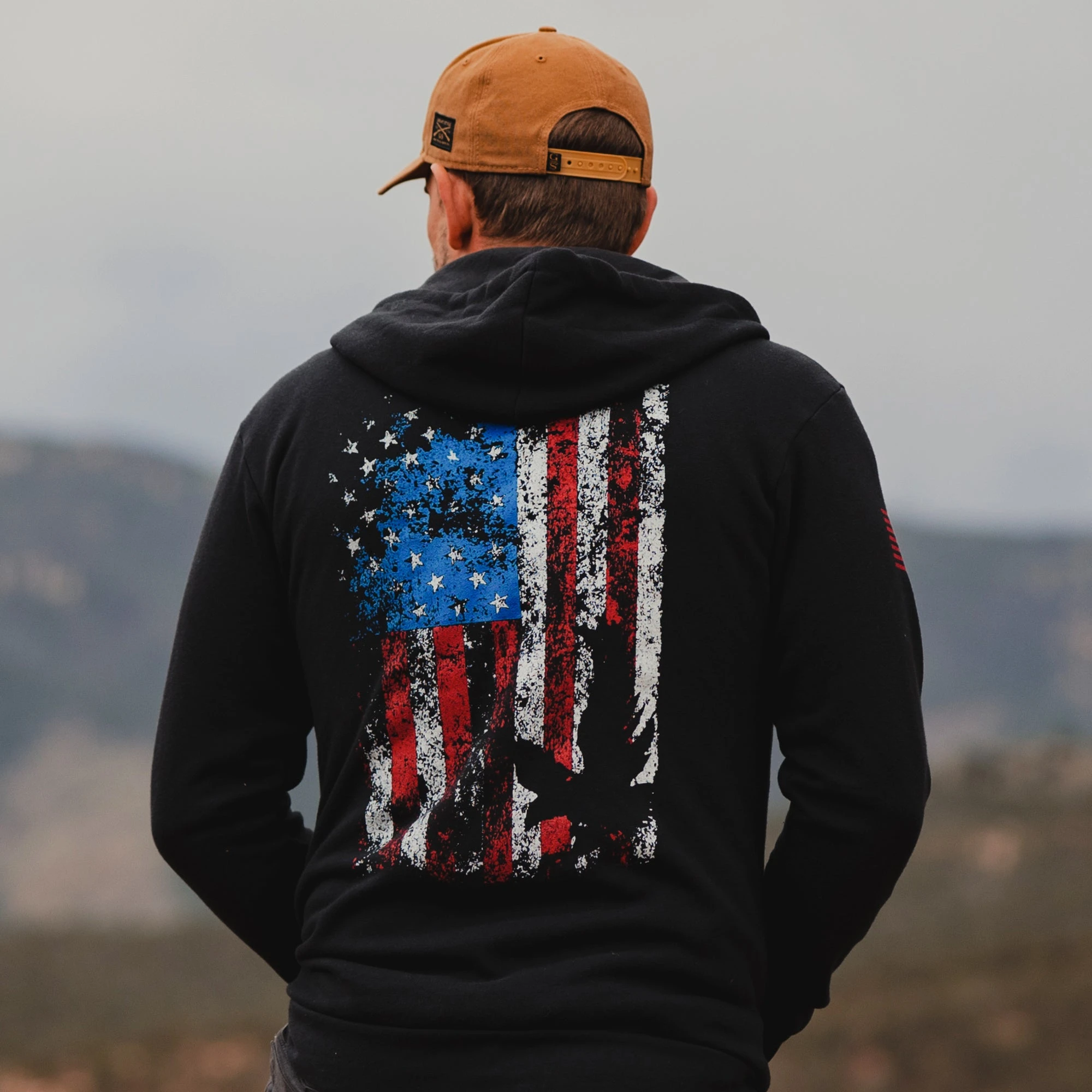 Freedom Flag Full-Zip Hoodie - Black 4 Freedom Flag Full-Zip Hoodie - Black - Image 2