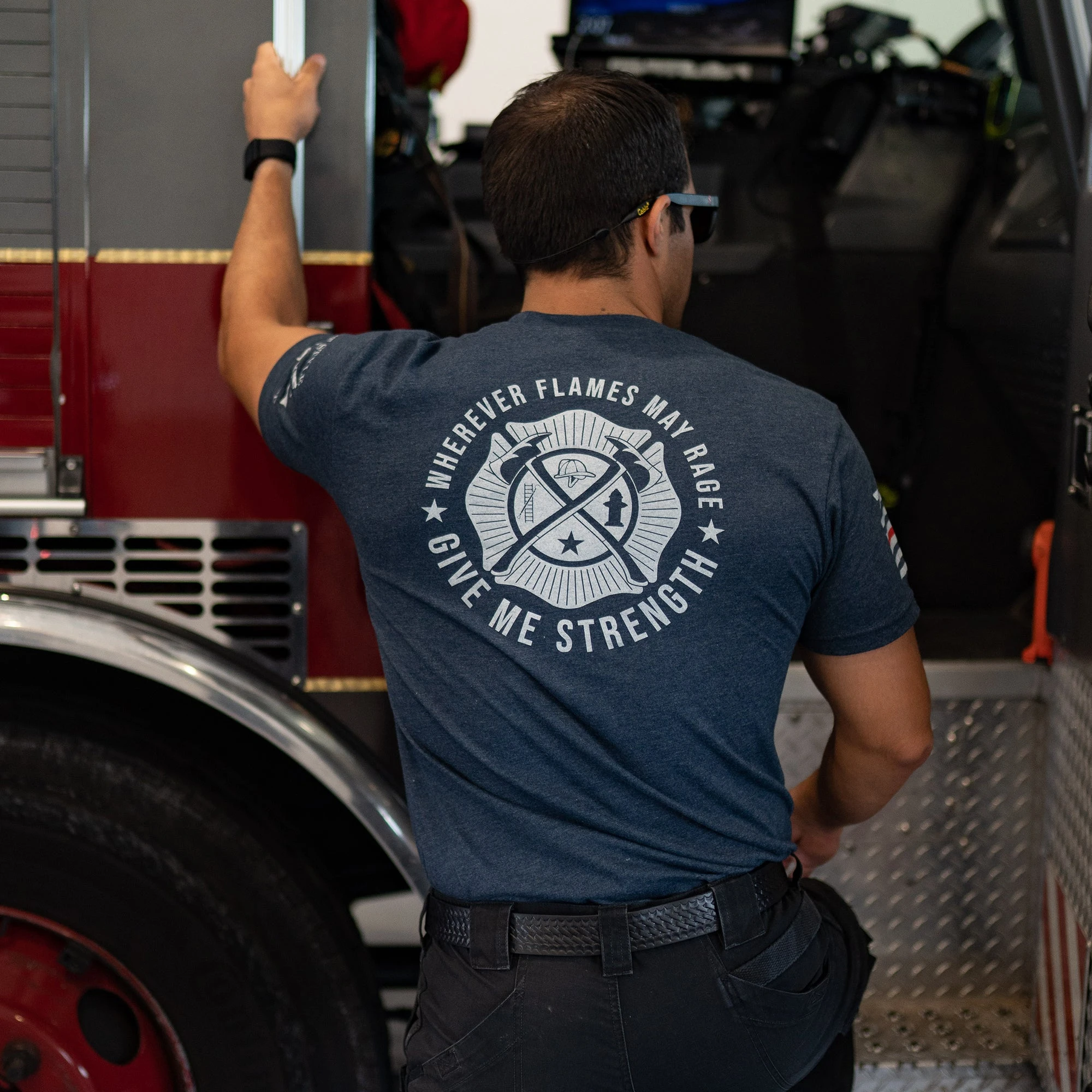 Wherever Flames May Rage T-Shirt - Navy 6 Wherever Flames May Rage T-Shirt - Navy - Image 4