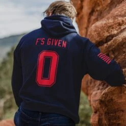 Zero F's Given Hoodie - Navy -Daily Clothing Store BlankPoster 2000x2000 GS5515 ZeroFsGiven 1