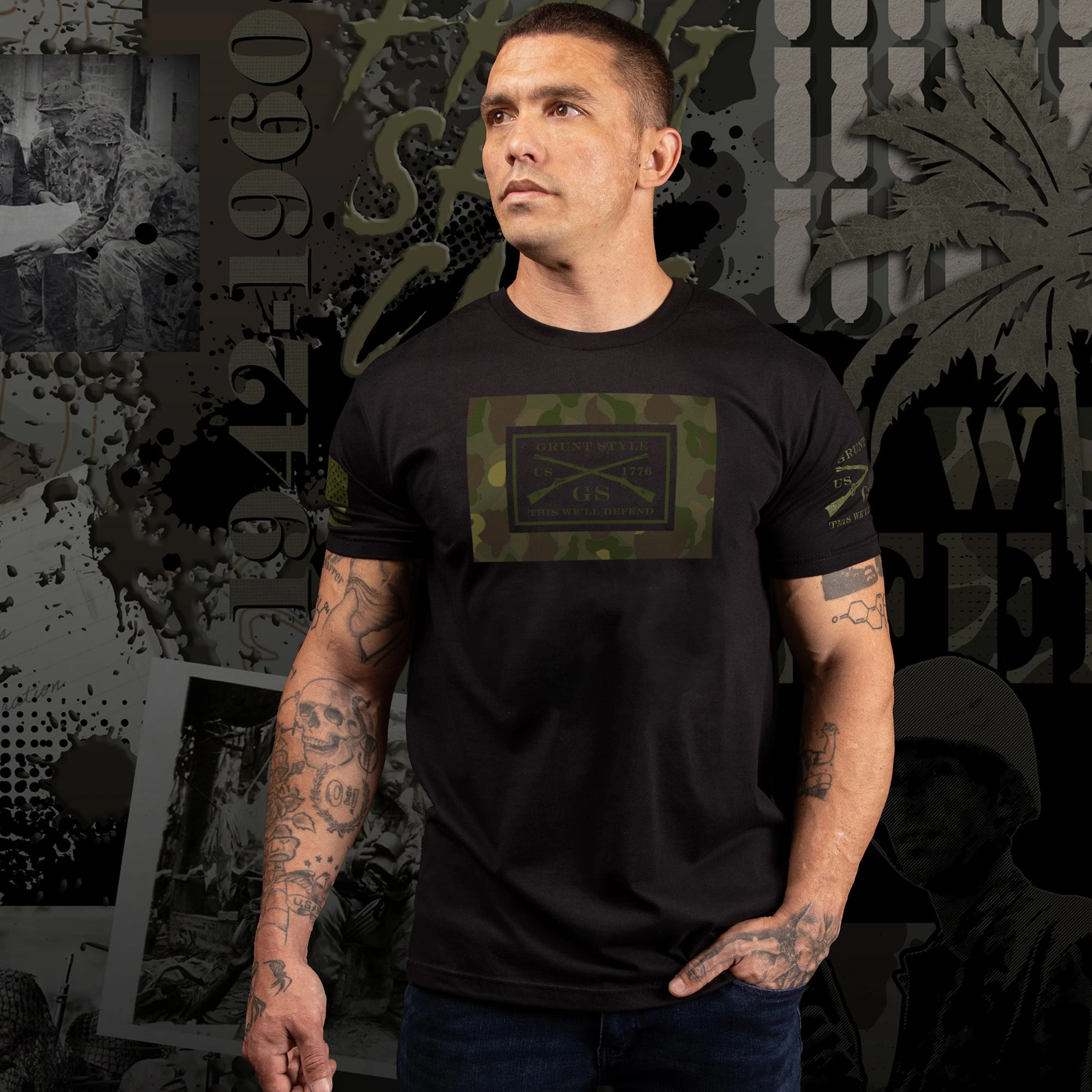 Frog Skin Forest Logo T-Shirt - Black 4 Frog Skin Forest Logo T-Shirt - Black - Image 2