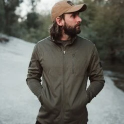 Men's Waffle Top Full-Zip Jacket - Military Green -Daily Clothing Store BlankPoster 2000x2000 2 GS5670WaffleTopFull ZipJacket MilGreen