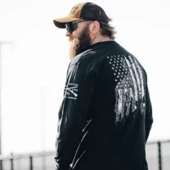 1776 Flag Long Sleeve - Black -Daily Clothing Store BlankPoster 2000x2000 2 GS58331776FlagLS Black