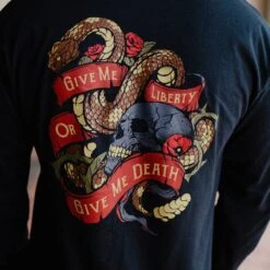 Liberty Or Death Long Sleeve - Black -Daily Clothing Store BlankPoster 2000x2000 3 GS5808LibertyorDeathLS Black