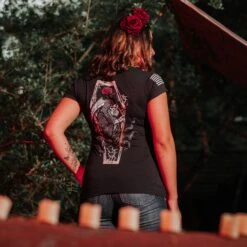 Women's Grim Reaper V-Neck - Black