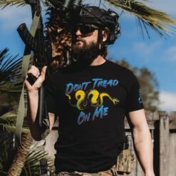 Retro Don't Tread On Me T-Shirt - Black -Daily Clothing Store BlankPoster 2000x2000 GS5489 RetroDon tTreadOnMeMen sTee Black 2