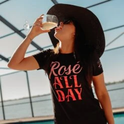 Women's Rosé All Day Slim Fit T-Shirt - Black -Daily Clothing Store BlankPoster 2000x2000 GS5565 RoseAllDayWomen sSlimFitTee Black 2
