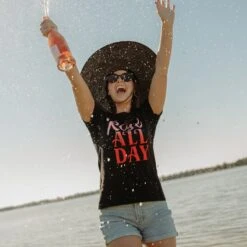 Women's Rosé All Day Slim Fit T-Shirt - Black -Daily Clothing Store BlankPoster 2000x2000 GS5565 RoseAllDayWomen sSlimFitTee Black