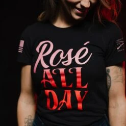 Women's Rosé All Day Slim Fit T-Shirt - Black -Daily Clothing Store BlankPoster 2000x2000 GS5565 RoseAllDayWomen sSlimFitTee Black 4