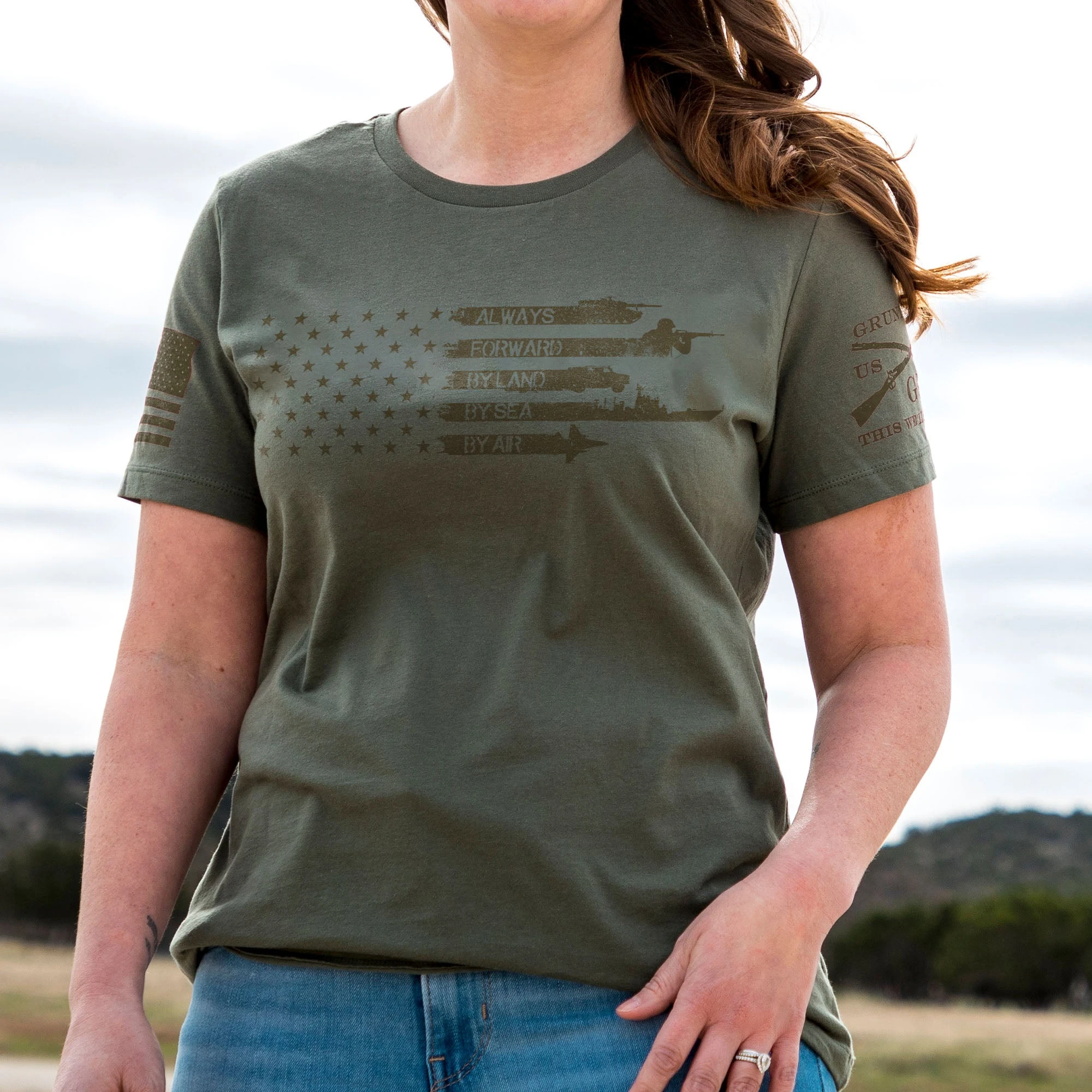 Women's Always Forward Relaxed Fit T-Shirt - Military Green 3 Women's Always Forward Relaxed Fit T-Shirt - Military Green