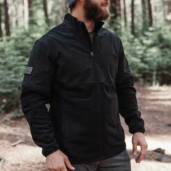 Men's Ripstop Hybrid Fleece Full-Zip Jacket - Black -Daily Clothing Store BlankPoster 2000x2000 GS5675RipstopHybridFleeceFullZipJacket Black 1