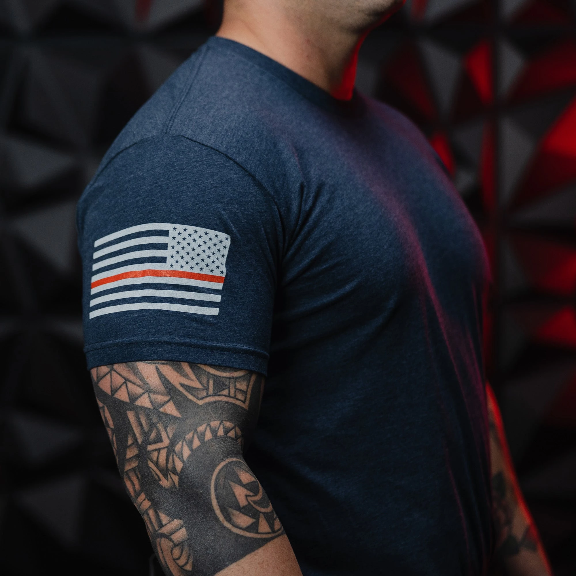 Red Line Flag Basic T-Shirt - Midnight Navy 5 Red Line Flag Basic T-Shirt - Midnight Navy - Image 3