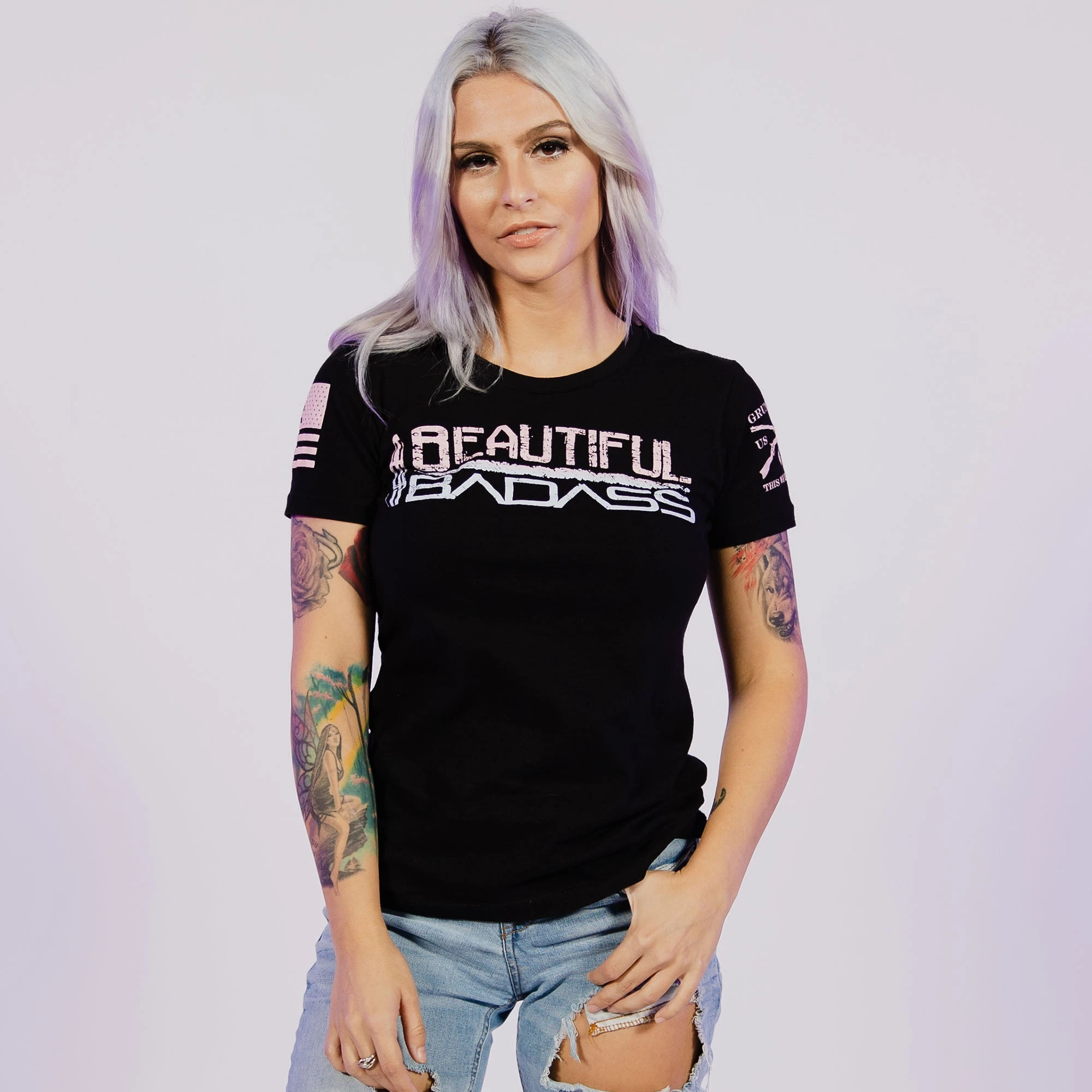 Women's Beautiful Badass Ombre T-Shirt- Black 6 Women's Beautiful Badass Ombre T-Shirt- Black - Image 4