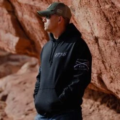 1776 Flag Hoodie - Black -Daily Clothing Store BlankPoster 2000x2000 copy12GS4767 1776FlagHoodie