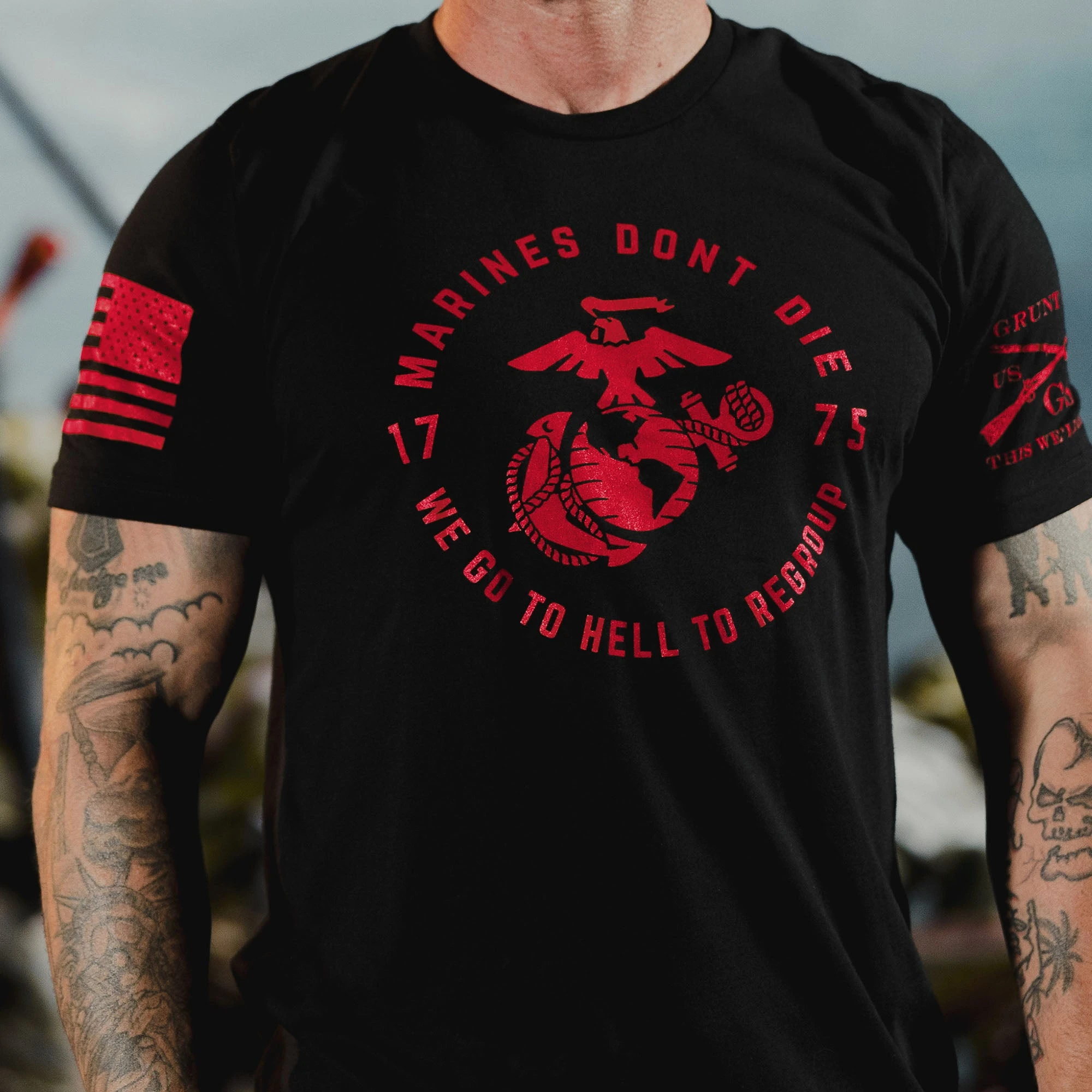 USMC - Regroup T-Shirt - Black 4 USMC - Regroup T-Shirt - Black - Image 2