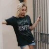Women's US76 Boyfriend Fit T-Shirt - Vintage Black
