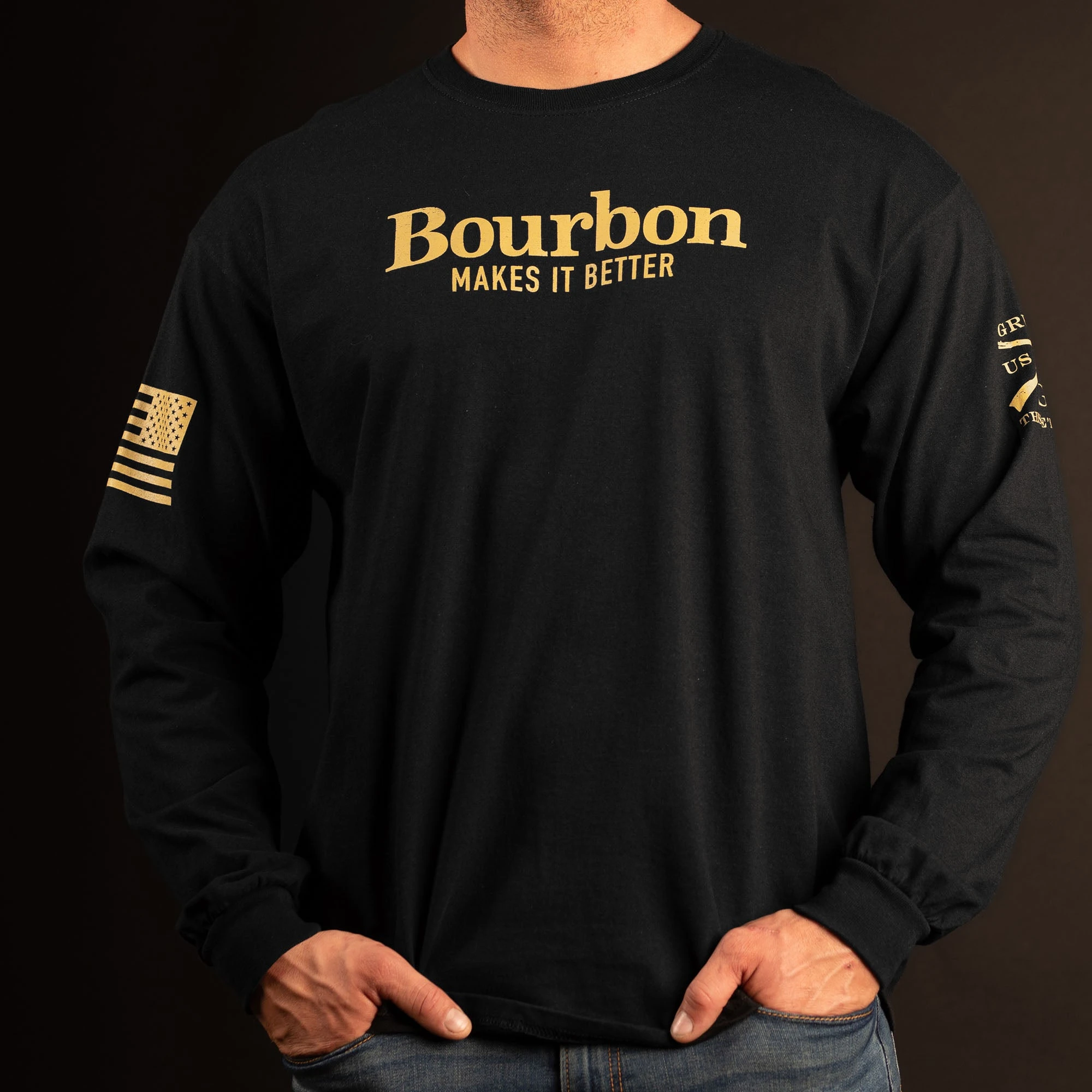 Bourbon Makes It Better Long Sleeve - Black 6 Bourbon Makes It Better Long Sleeve - Black - Image 4