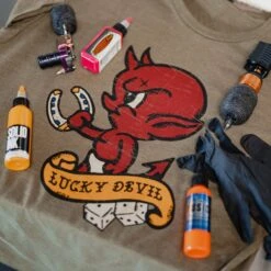 Lucky Devil T-Shirt - Military Green -Daily Clothing Store BlankPoster 2000x2000 copy3GS5790LuckyDevil MilGreen