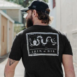 Join Or Die Pocket T-Shirt - Black Heather -Daily Clothing Store BlankPoster 2000x2000 copy3 GS5414 JoinOrDieBlackHeatherGSPocketTee