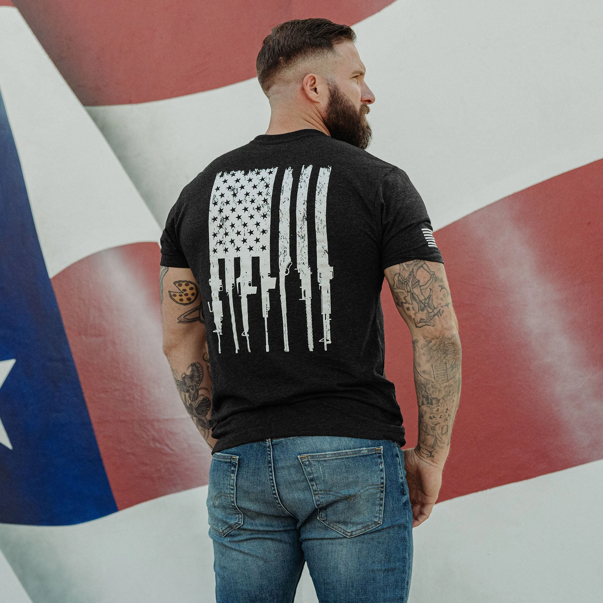 Rifle Flag Pocket T-Shirt - Black Heather 6 Rifle Flag Pocket T-Shirt - Black Heather - Image 4