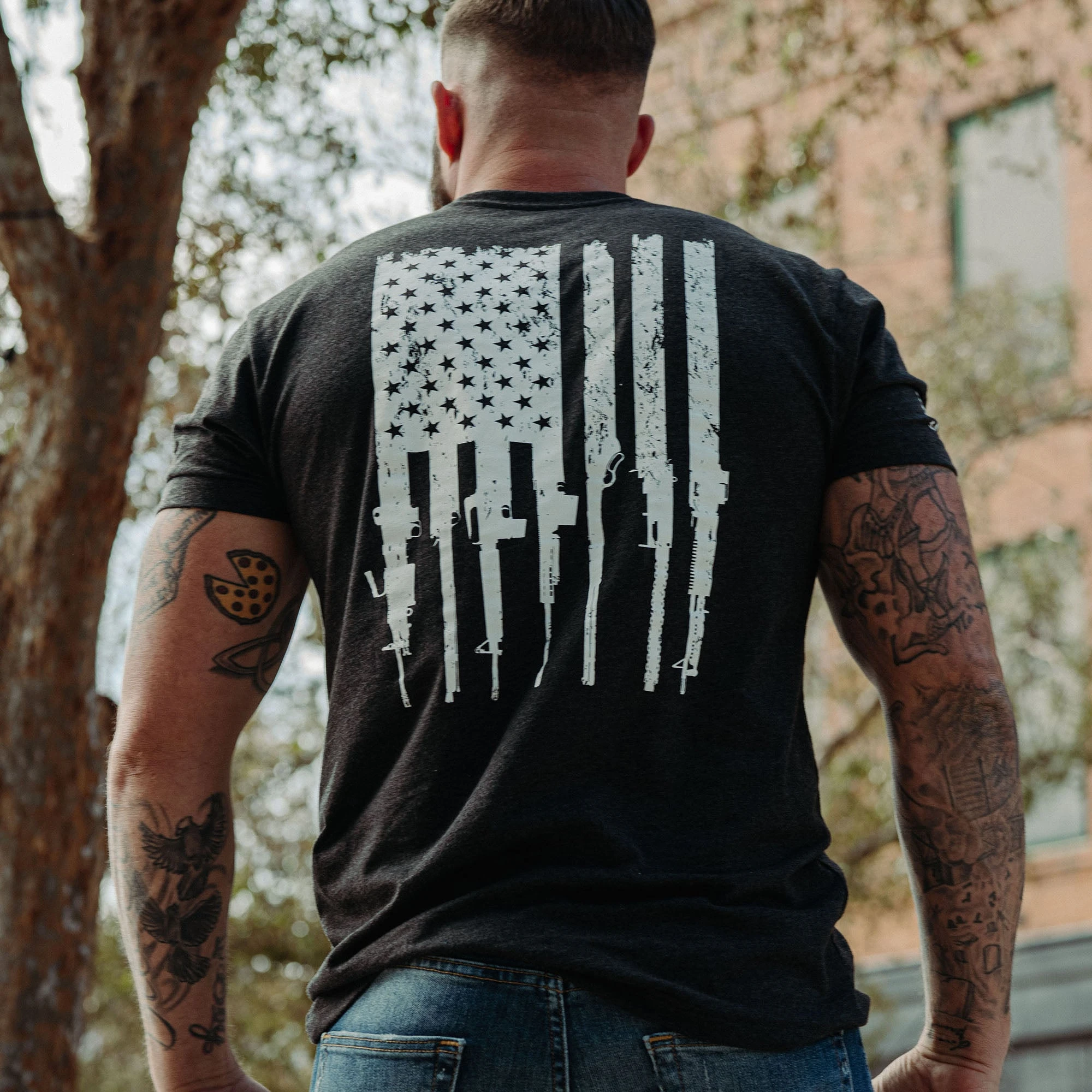 Rifle Flag Pocket T-Shirt - Black Heather 4 Rifle Flag Pocket T-Shirt - Black Heather - Image 2