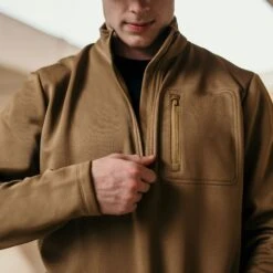 Men's 1/2 Zip Waffle Top - Coyote -Daily Clothing Store BlankPoster 2000x2000 copy5 GS5313 GruntStyle.5ZipWaffleTop Coyote