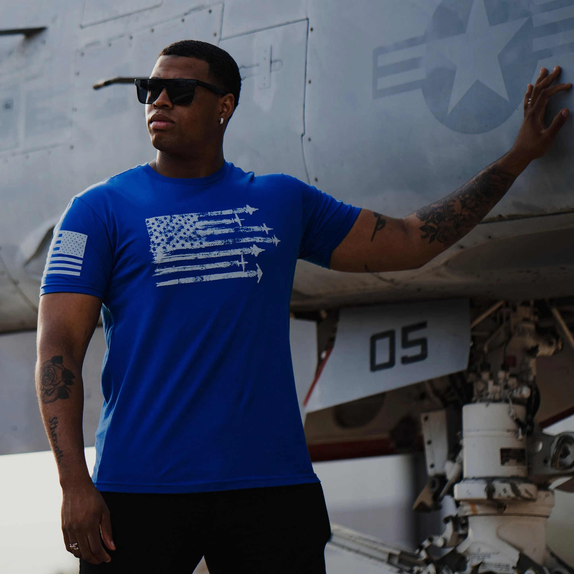 By Air Flag T-Shirt - Blue 5 By Air Flag T-Shirt - Blue - Image 3