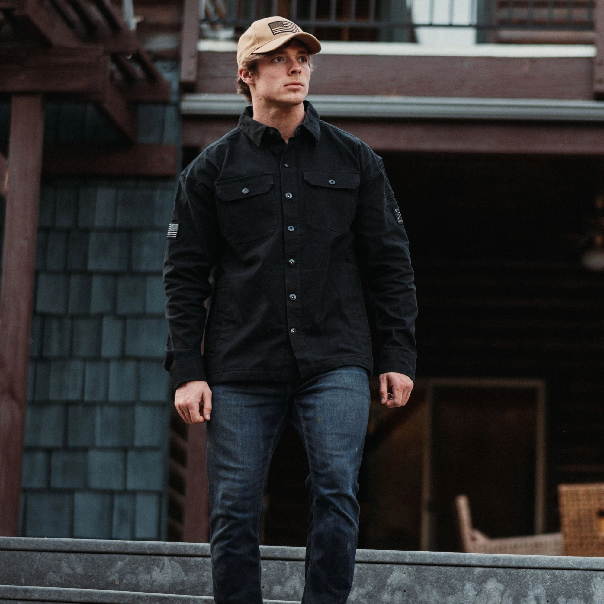 Men's Lightweight Field Shacket - Black 4 Men's Lightweight Field Shacket - Black - Image 3