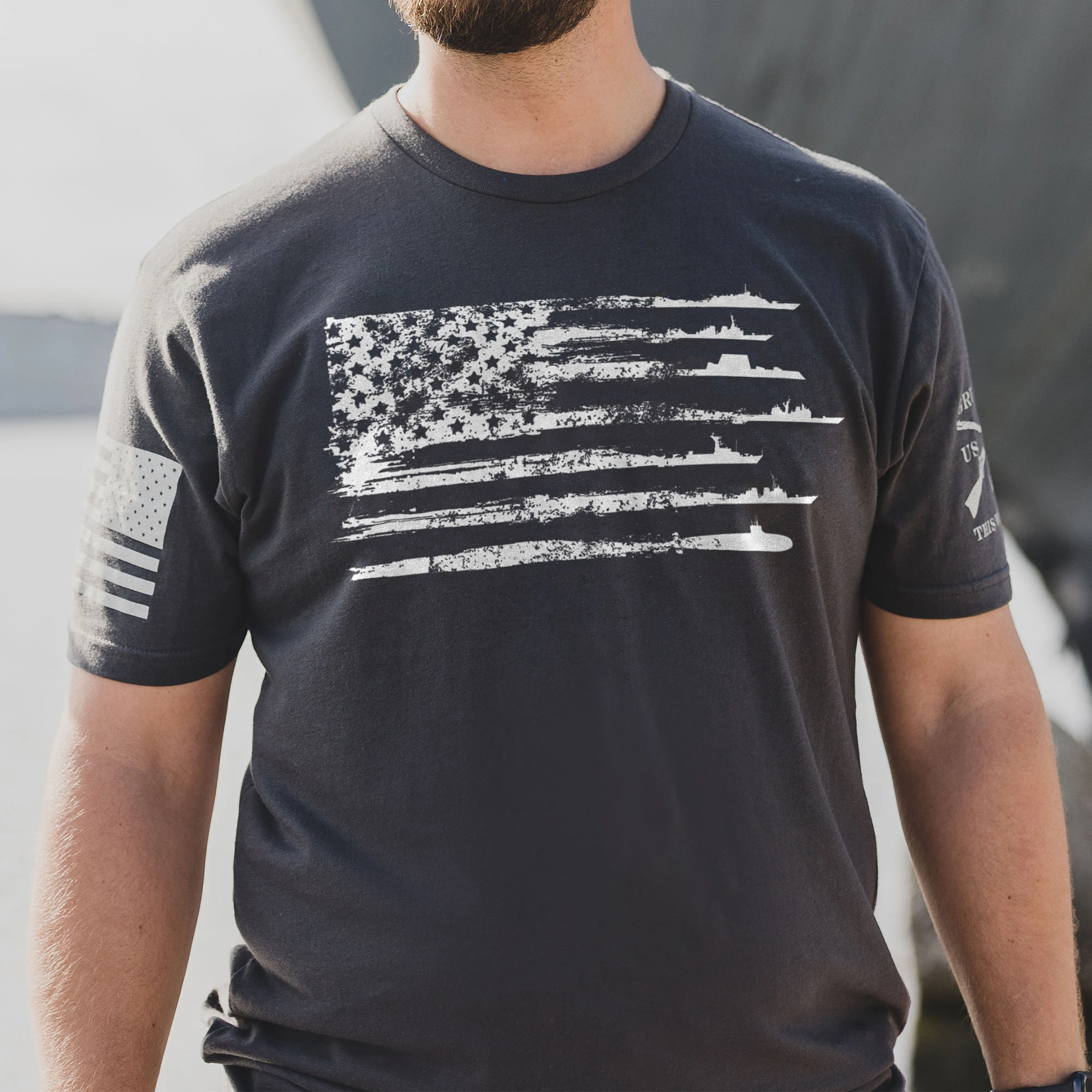 By Sea Flag T-Shirt - Dark Grey 4 By Sea Flag T-Shirt - Dark Grey - Image 2