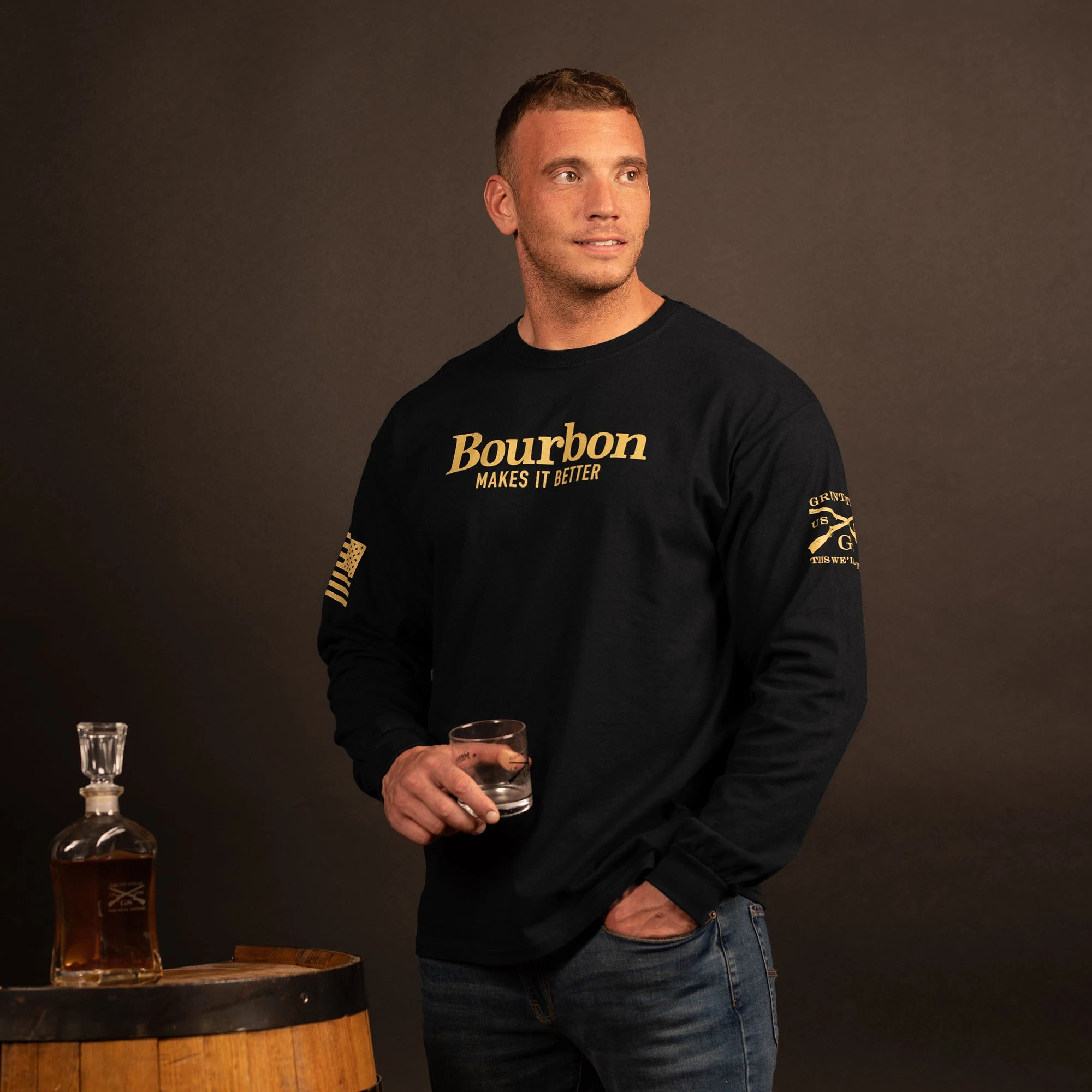 Bourbon Makes It Better Long Sleeve - Black 5 Bourbon Makes It Better Long Sleeve - Black - Image 3