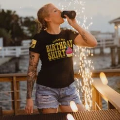 Women's This Is My Birthday Slim Fit T-Shirt - Black -Daily Clothing Store BlankPoster 2000x2000 copy GS5876Women sThisisMyBirthdayShirt