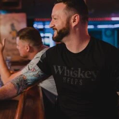 Whiskey Helps™ T-Shirt - Black -Daily Clothing Store GS2598 WhiskeyHelps Black 14
