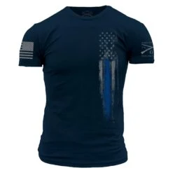 Blue Line Flag T-Shirt - Navy