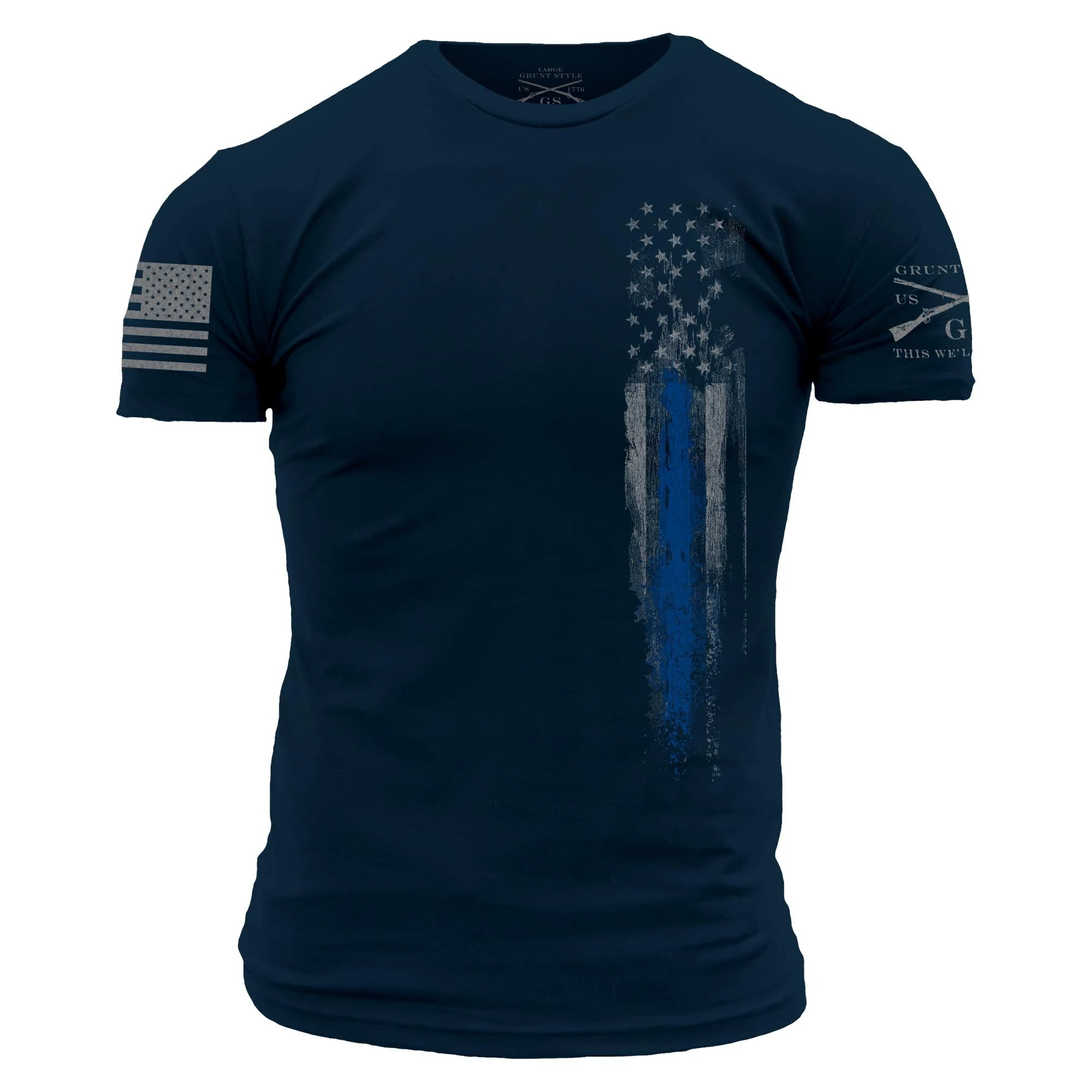 Blue Line Flag T-Shirt - Navy 3 Blue Line Flag T-Shirt - Navy