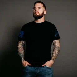 Blue Shield T-Shirt - Black 7 Blue Shield T-Shirt - Black -Daily Clothing Store GS3073 Blue Shield