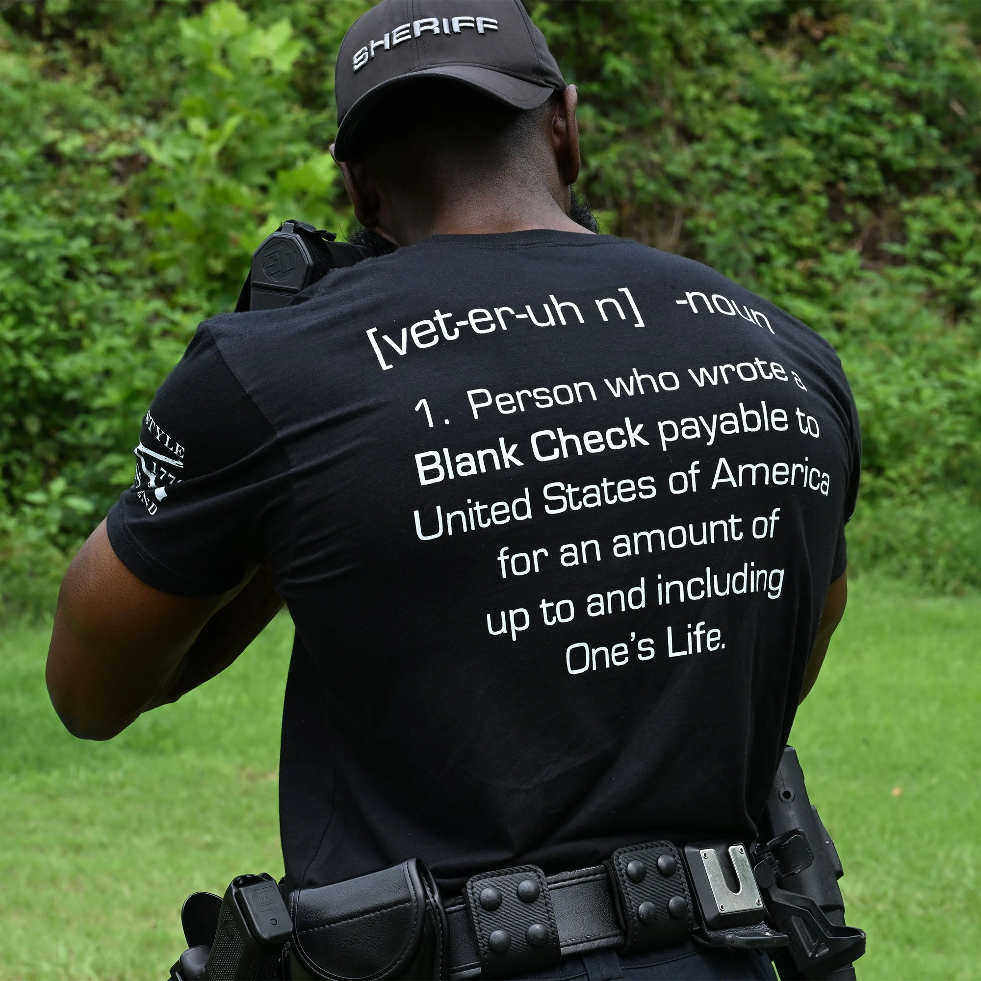 Blank Check Veteran T-Shirt - Black 5 Blank Check Veteran T-Shirt - Black - Image 3