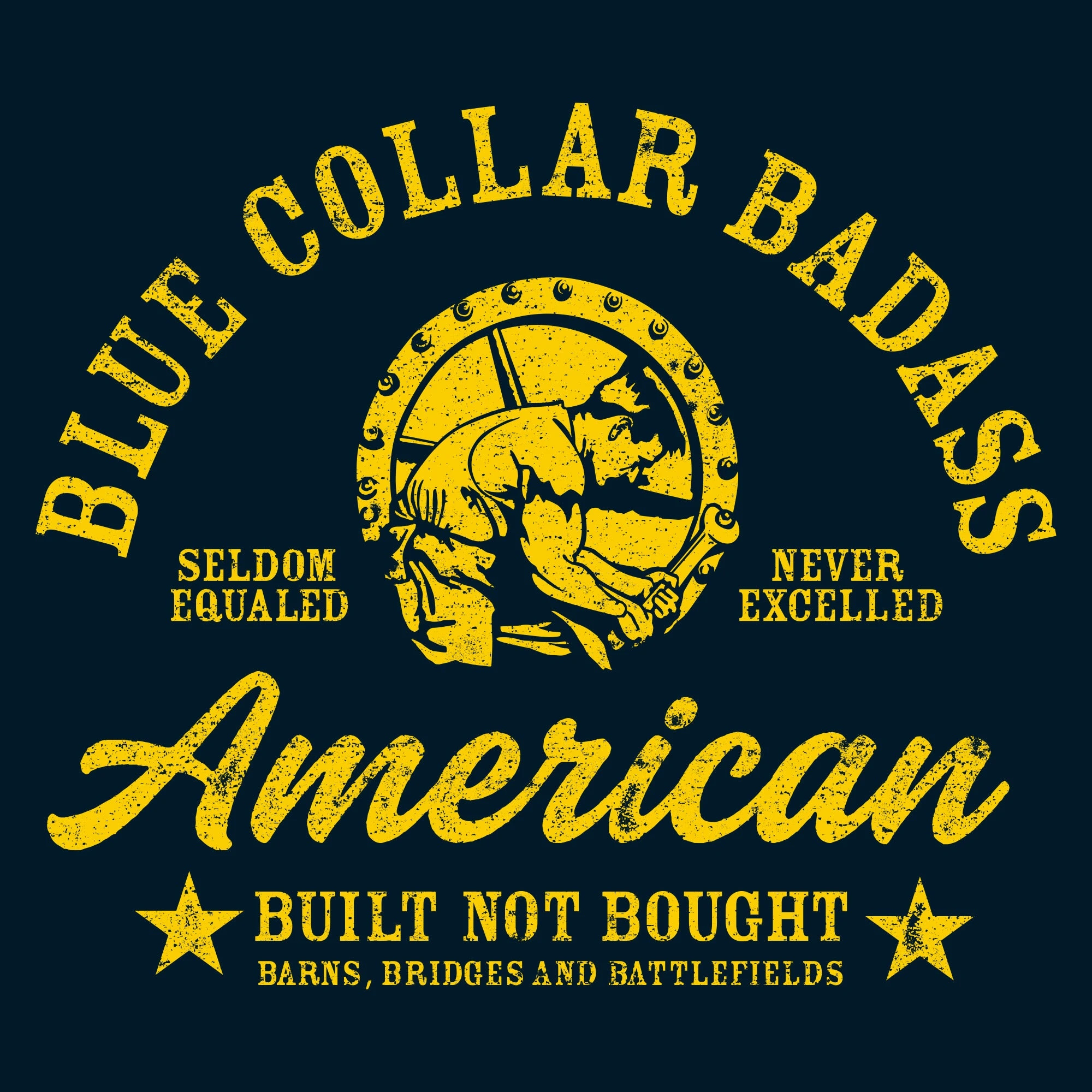 Blue Collar Badass T-Shirt - Midnight Navy 7 Blue Collar Badass T-Shirt - Midnight Navy - Image 5